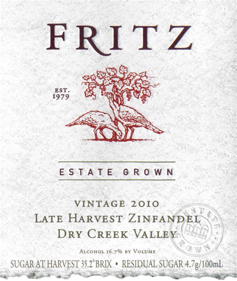 2010 Fritz Late Harvest Zinfandel | Wine Library