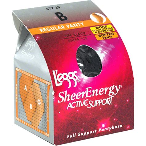 Leggs Sheer Energy Active Support Pantyhose B Off Black Regular