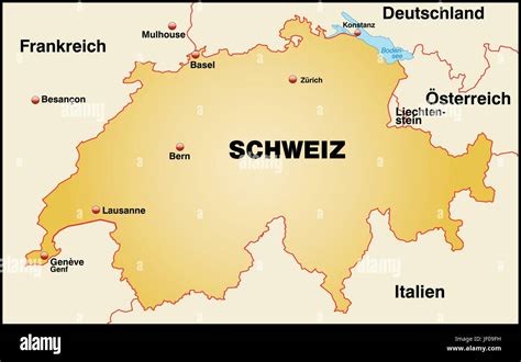 Grenze Schweiz Deutschland Landkarte Deutschlandkarte