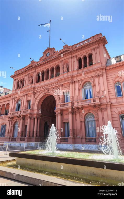 Casa Rosada Pink House Presidential Palace Iconic Monument With Eva