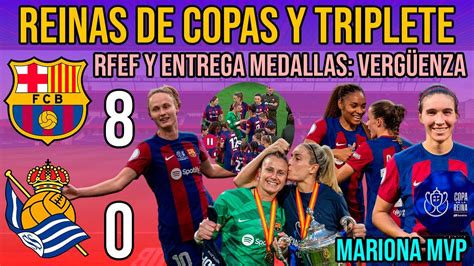 REINAS DE COPA Y TRIPLETE VERGÜENZA RFEF MEDALLAS BARÇA FEMENÍ 8