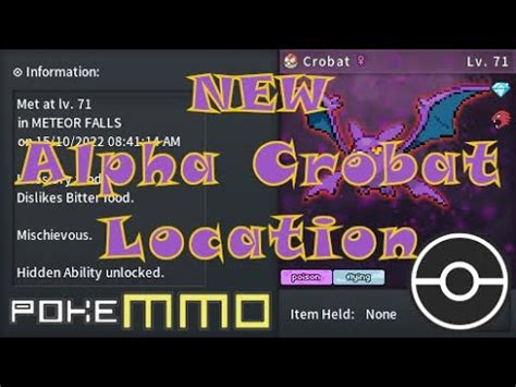 Pokemmo First Alpha Crobat From Th Anniversary Part Youtube