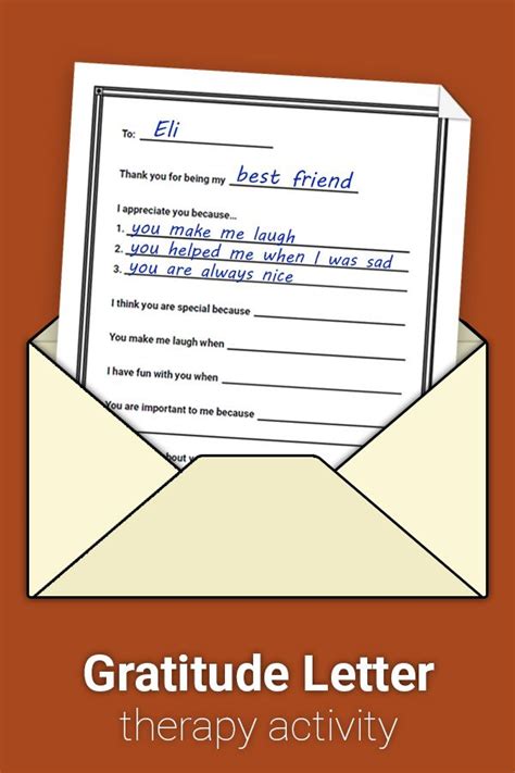 Gratitude Letter Worksheet Therapist Aid Therapy Worksheets