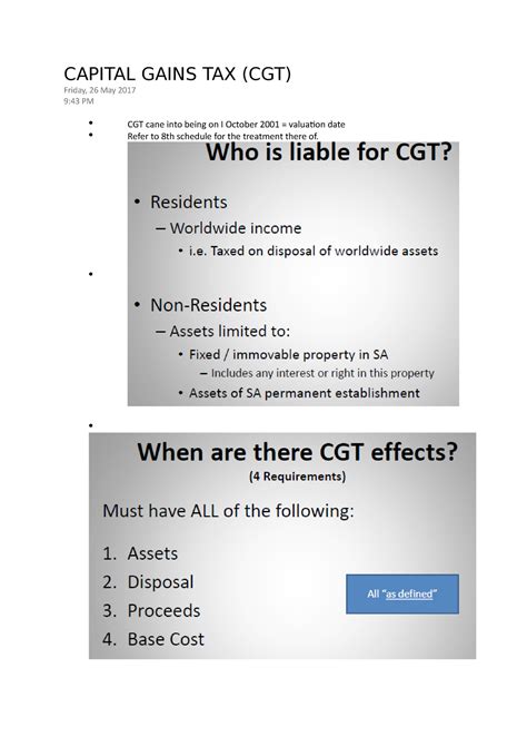 Capital Gains Tax Cgt Capital Gains Tax Cgt Friday 26 May 2017 9