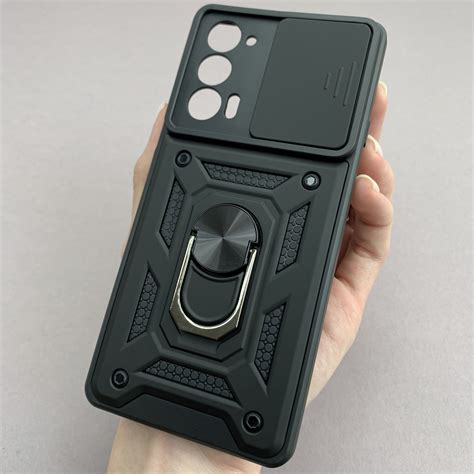 Купить Чехол для Motorola Edge 20 противоударный со шторкой с кольцом ...