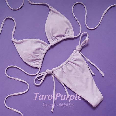 Lunamy Colourful Bikini Top And Bottom Women Swimwear Sexy Brazilian Micro Bikini Set Adjustable