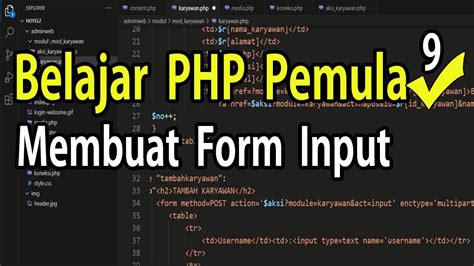 Belajar PHP Untuk Pemula Membuat Form Input Data Di PHP YouTube