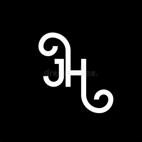 JH Letter Logo Design on Black Background. JH Creative Initials Letter ...