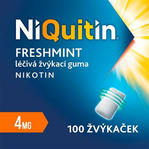 NiQuitin Freshmint 4mg 100 léčivých žvýkaček skladem BENU cz