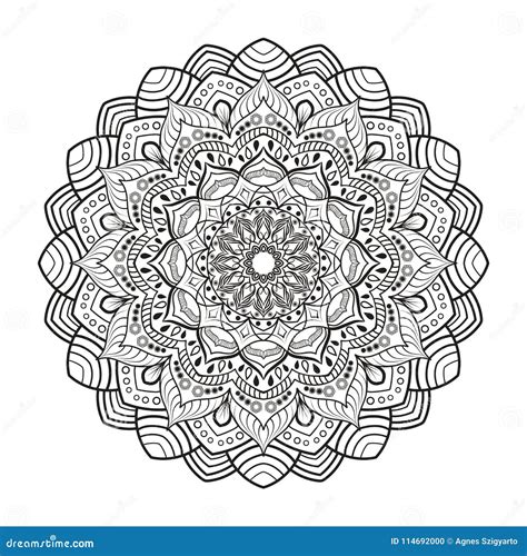 Beau Mandala Pour Livres De Coloriage Adultes Illustration De Vecteur