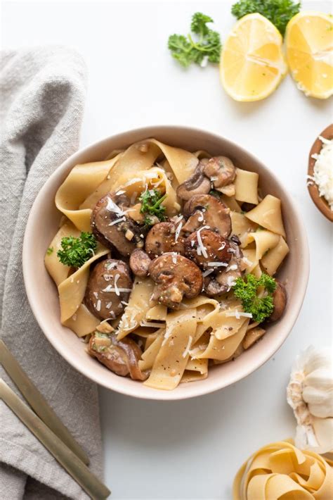 Garlic Mushroom Pasta - Our Balanced Bowl