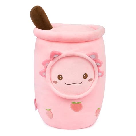 Niuniu Daddy Axolotl Boba Tea Plush 16 Inch Pink Unicorn Toys For