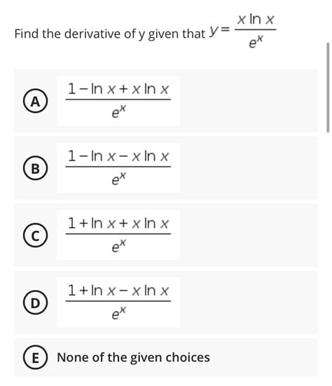 Answered Find The Derivative Of Y Given That Y Bartleby