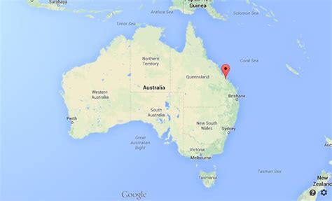 Rockhampton on map of Australia