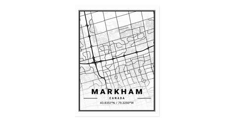 Markham Ontario Canada Travel City Map Poster Postcard | Zazzle.co.uk