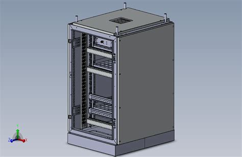 B3468 户外防雨机柜钣金机箱solidworks 2012模型图纸下载 懒石网