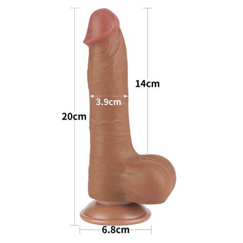 Sliding Skin Dual Layer Dong Brown Sex Toys Dildos With