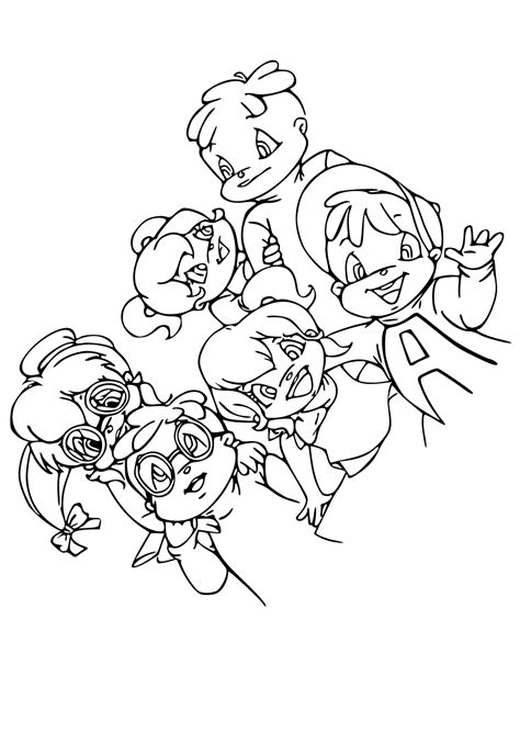 Free Printable Alvin And The Chipmunks Characters Coloring Page Sheet