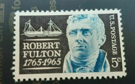 Scott 1270 5 Cent Stamp Robert Fulton Steamship Clermont Mnh 1965