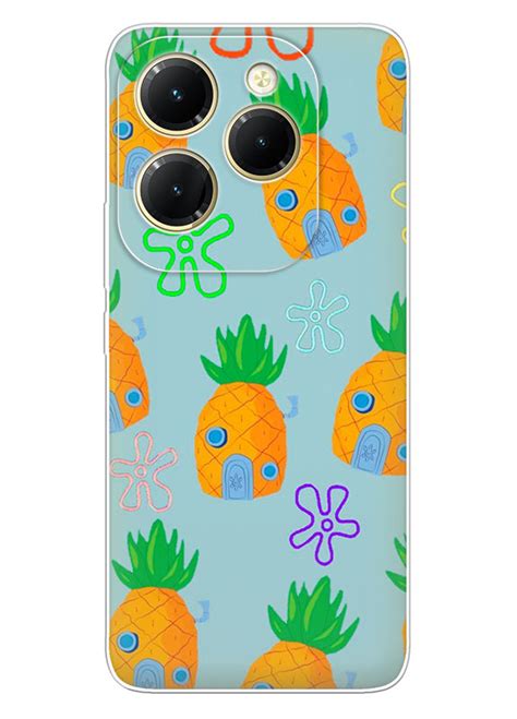 Infinix Hot Pro чохол з силікону SpongeBob SquarePants Губка Боб Квадратні Штани колаж з