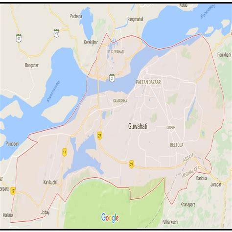 Road Network Map Of Guwahati City Drawn In Arcgis Software Download