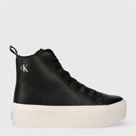 Женские кеды высокие Calvin Klein Jeans YW0YW01180 39 Черные ...