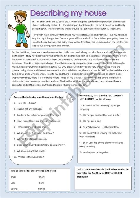 Describing My House Esl Worksheet By Lunama Fb