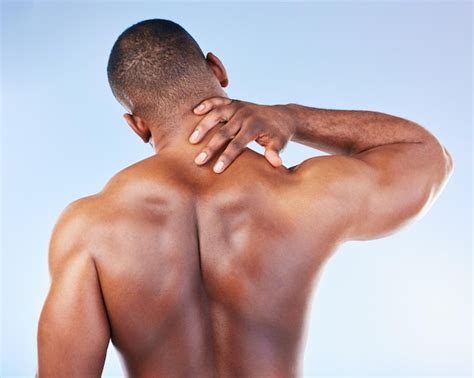 Premium Photo Black Man Neck Pain And Injury With Fitness And Health