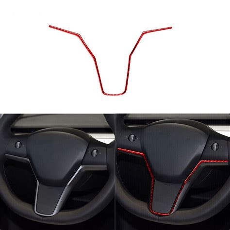 Ana Red Carbon Fiber Interior Steering Wheel Cover Trim Strip For Model