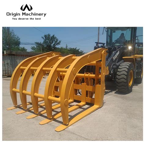 Wheel Loader Skid Steer Loader Hydraulic Root Rake Wood Log Grass