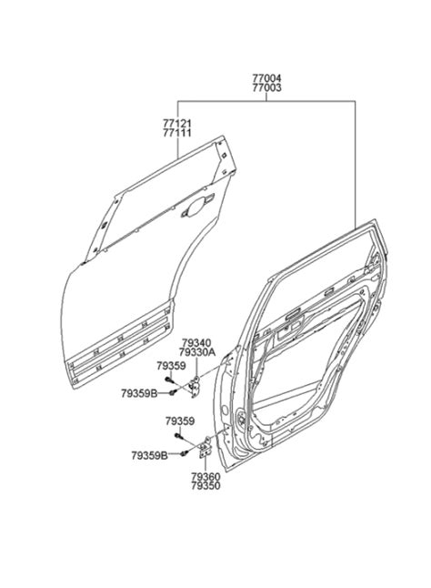 77121 3J010 Genuine Hyundai Panel Rear Door Outer RH