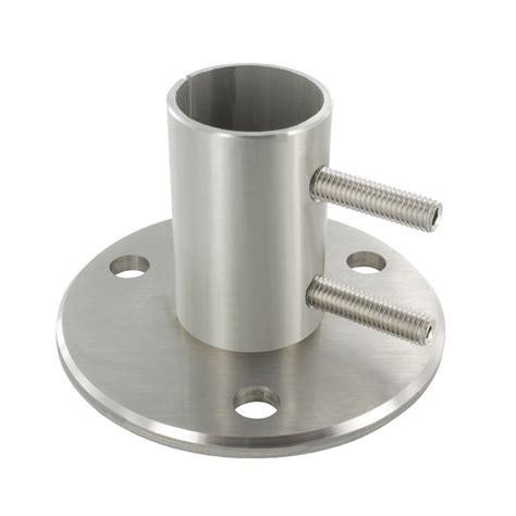 Tubular Stainless Steel Railing Components Round Handrail Base Flange