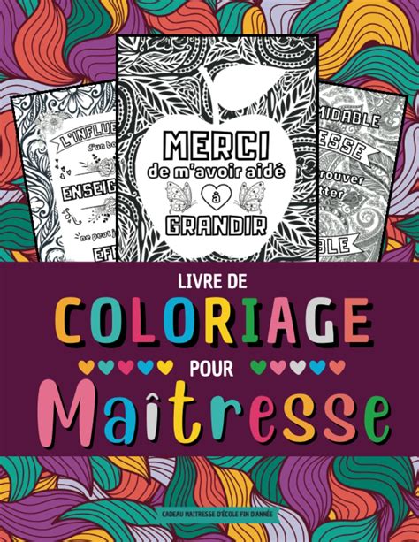 Buy Cadeau Maitresse D Cole Fin D Ann E Livre De Coloriage