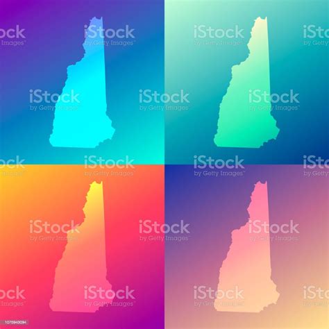 Ilustración De Mapas De New Hampshire Con Gradientes De Colores Moda