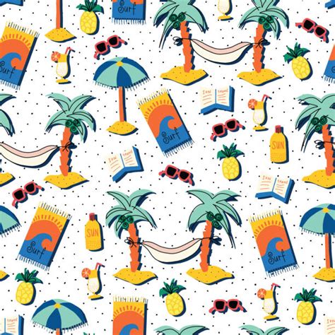 Shadow Palm Trees Tropical Beach Cartoon Illustrations Royalty Free