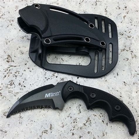 5” Tactical Combat Karambit Hunting Fixed Blade Serrated Knife W