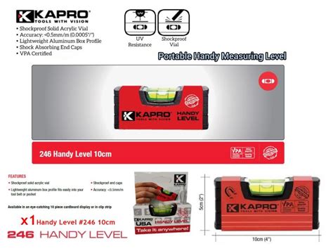 Kapro 246 (10cm) 4-inch Handy Level | Lazada