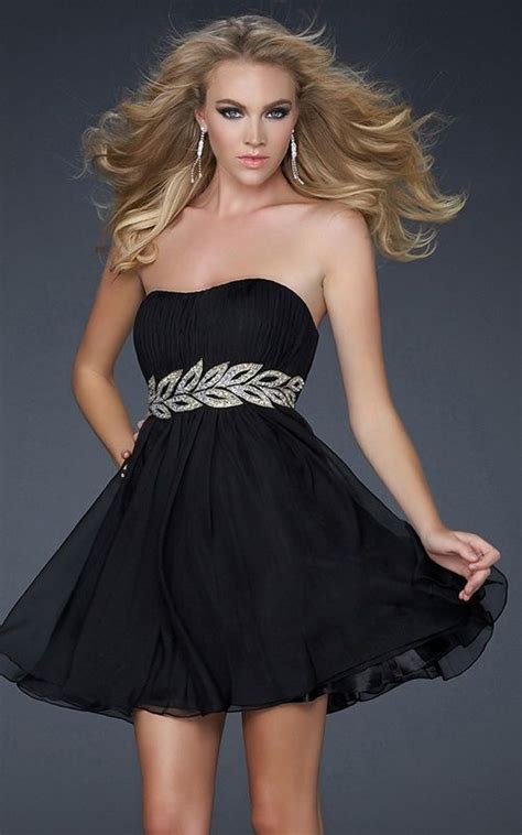 Black Strapless La Femme 16824 Ruched Short Vine Dress All Things Prom Pinterest Prom