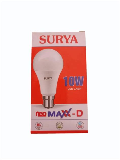 Surya 10w Led Bulb Cool Daylight B22 At Rs 44 Piece In Damoh ID