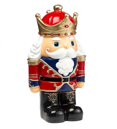 Plow Hearth Indoor Outdoor Lighted Nutcracker Shorty Statue White