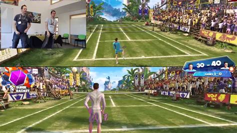 Kinect Sports Rivals Tennis Gameplay - Outside Xbox vs Eurogamer - YouTube