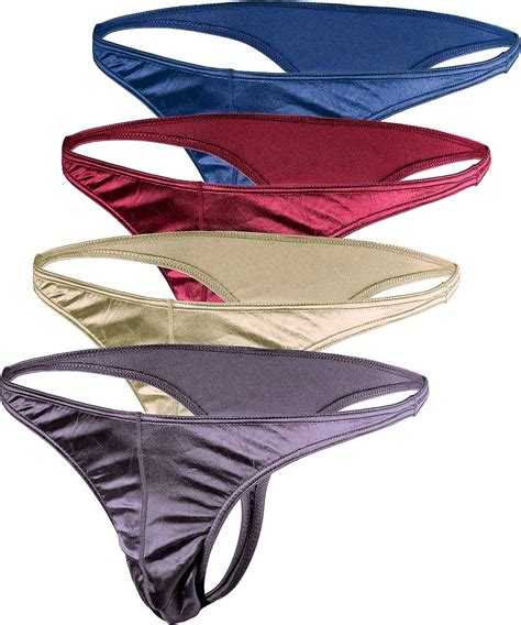 Barbra Lingerie Satin Mens Thongs Underwear Panties Silky Sexy Man G