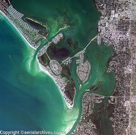 Aerial Photo Map Of Sarasota Bay Manatee And Sarasota Counties