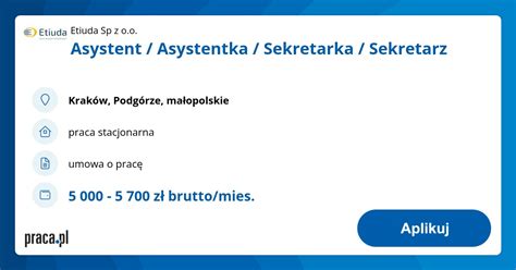 Archiwalna Oferta Nr 8660255 Asystent Asystentka Sekretarka