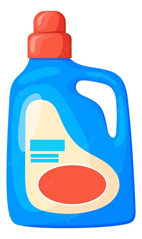 Premium Vector Cartoon Detergent Bottle Blue Plastic Laundry