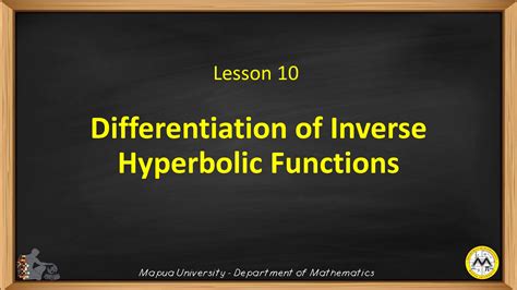 Solution Lesson Differentiation Of Inverse Hyperbolic Functions