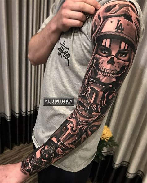 Awesome Gangster Sleeve Tattoo Ideas Image Ideas