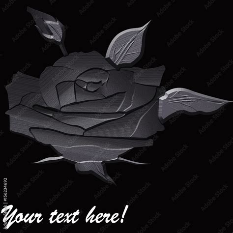 Rose flower on black background Stock Illustration | Adobe Stock