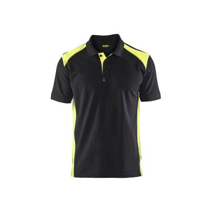 BLAKLADER Polo shirt Black/Yellow | Mister Worker®