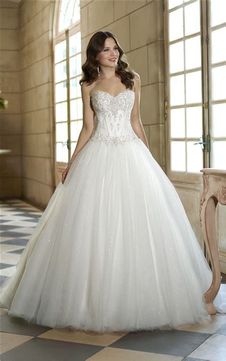 Fairy Tale Ball Gown Satin Lace Tulle Sequin Corset Wedding Dress